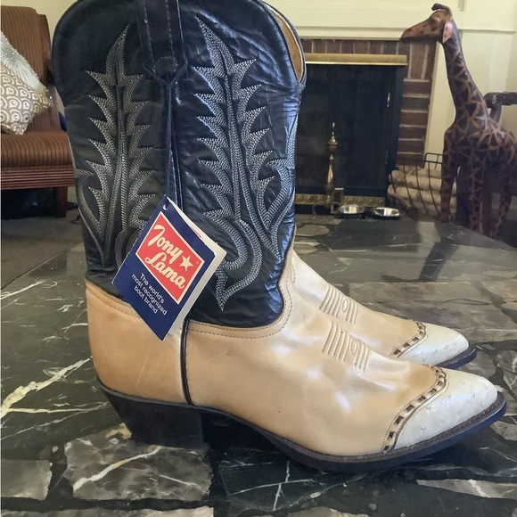 Tony Lama Shoes - Vintage Tony lama exotic full ostrich quill western women’s cowboy boots sz 9.5